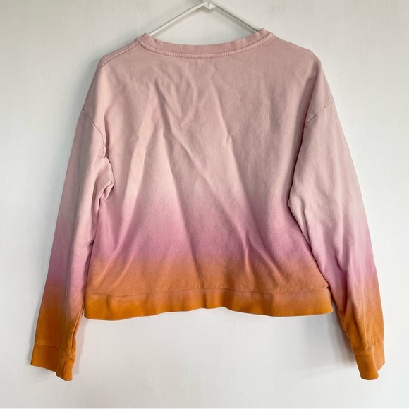 Kule the Summer Ombre Cropped Sweater Pink and Orange Sweatshirt Crew Neck M - Picture 5 of 14